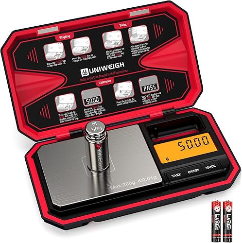 Miniatura 9 de Báscula digital de bolsillo de 7.05 oz/0.00 oz, báscula digital de gramos, mini báscula de joyería digital de peso gramo con pesos Cal de 1.76 oz