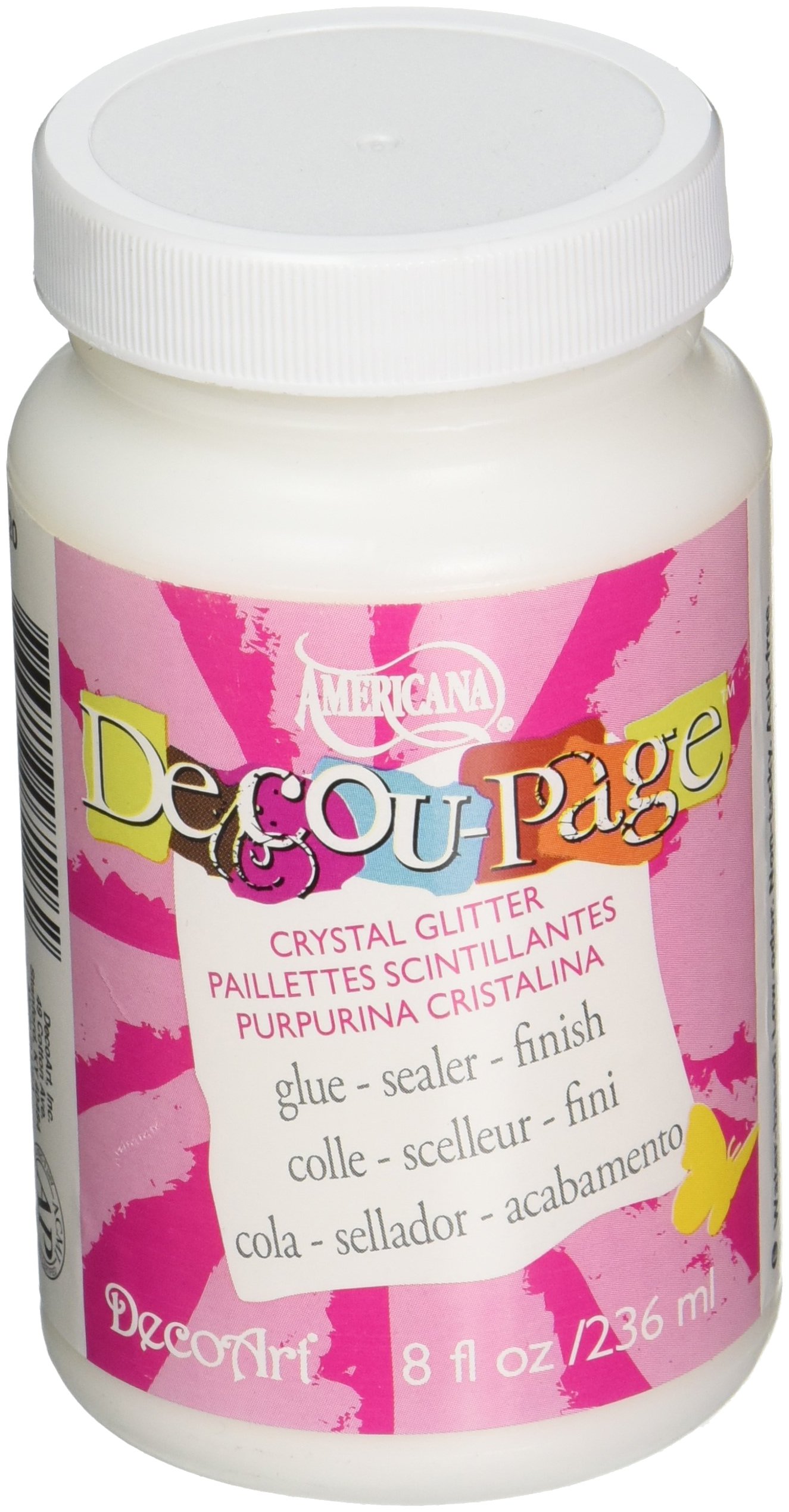 Decoart 8Oz Crystal Glitter Deco Art Decoupage Glue, One Size