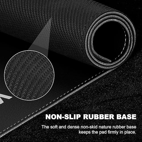 Miniatura 3 de GLOWWORM 2 alfombrillas gigantes para mouse de 31.5 x 15.7 pulgadas y 63 x 23 pulgadas, impermeables, de piel sintética, con diseño prémium y bordes