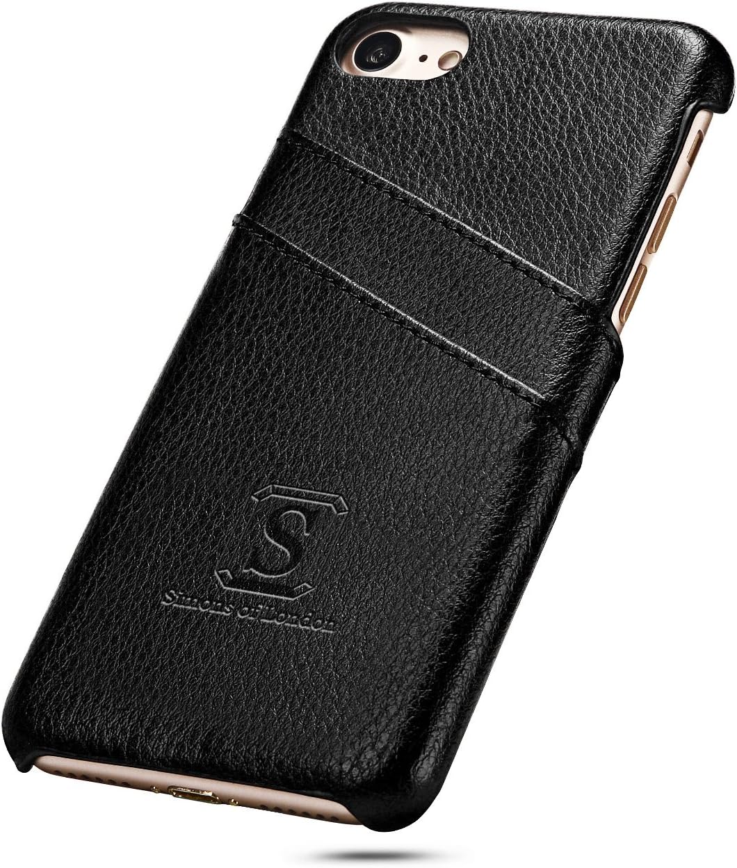 Simons of London iPhone 8 / iPhone 7 Coated Leather Case Classic Black
