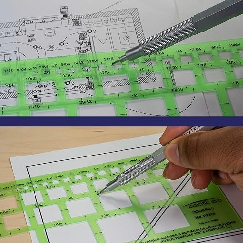 Vista 23 de Pacific Arc Guía profesional de plantillas de planos de casa, con puertas, electrodomésticos, accesorios de plomería