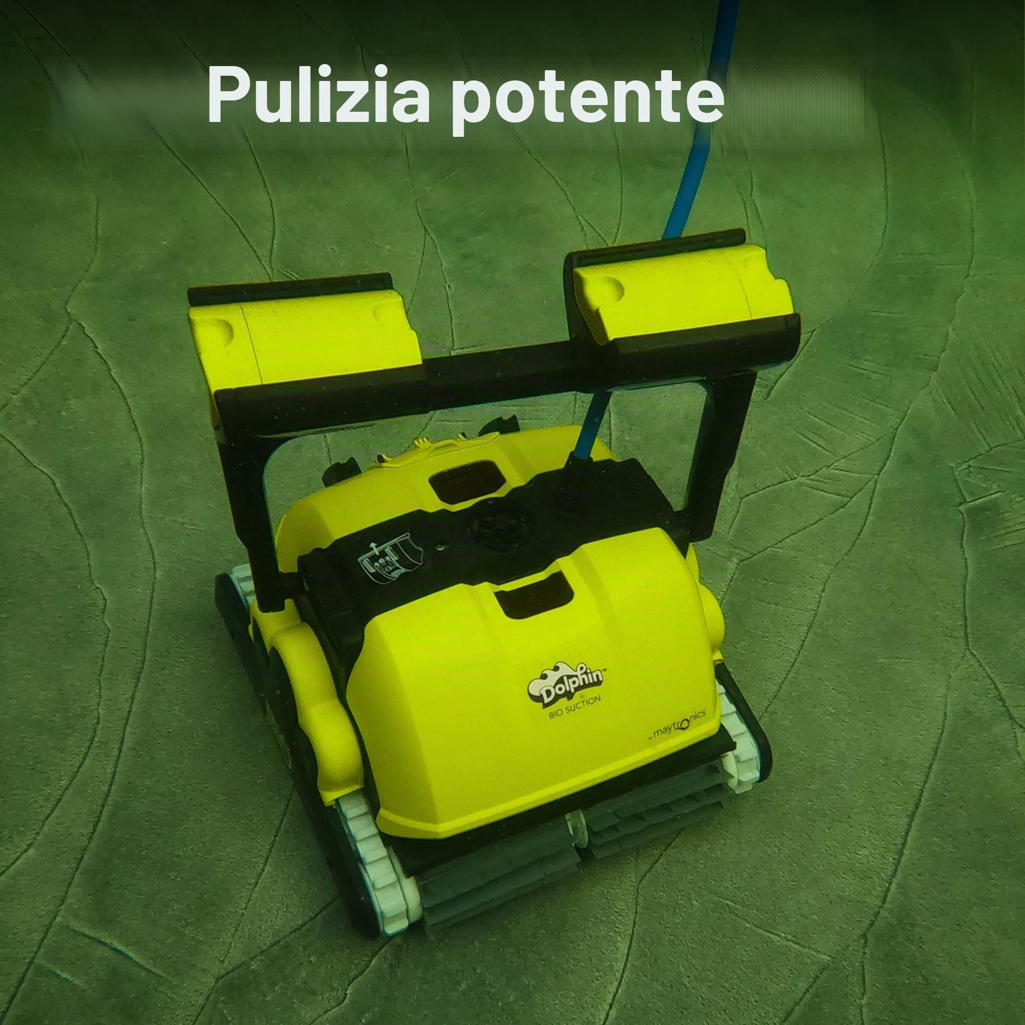 Dolphin Bio Suction Pulitore automatico per piscina con cavo – pavimento, linea di galleggiamento e pulizia delle pareti, piscine incassate fino a 15 m, cura dell'acqua