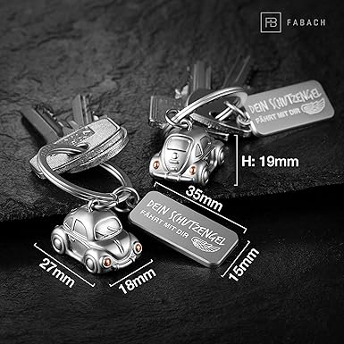 Llavero Ángel De La Guarda FABACH - 3 Ángeles Grabados, Regalo Para Conductores (Metal)
