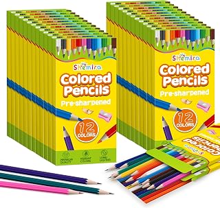 Juego a granel de lápices de colores de 144 piezas para niños, lápiz para colorear preafilado | Paquete de 12 lápices de colores borrables de 12 colores, útiles escolares para profesores de niños, útiles de regreso a la escuela