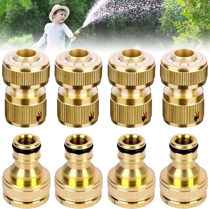 4x Gardena Hahnverbinder Set - 1/2 Zoll & 3/4 Zoll Schlauchadapter Grün