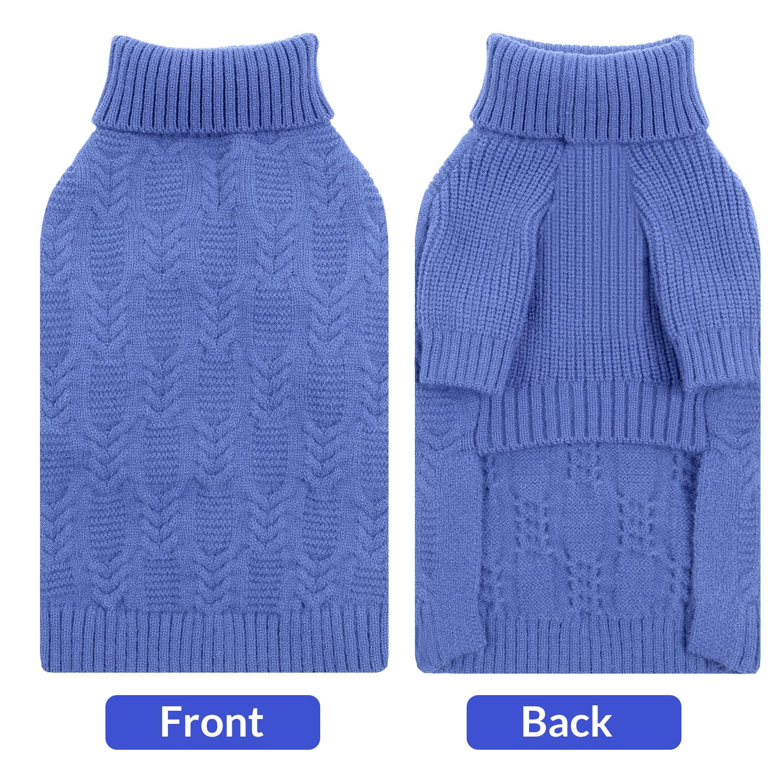 ASENKU Hundepullover für große Hunde, Mädchen und Jungen, Rollkragenpullover, Winterbekleidung für Dobermann, Dogge (Blau, Größe 3XL)