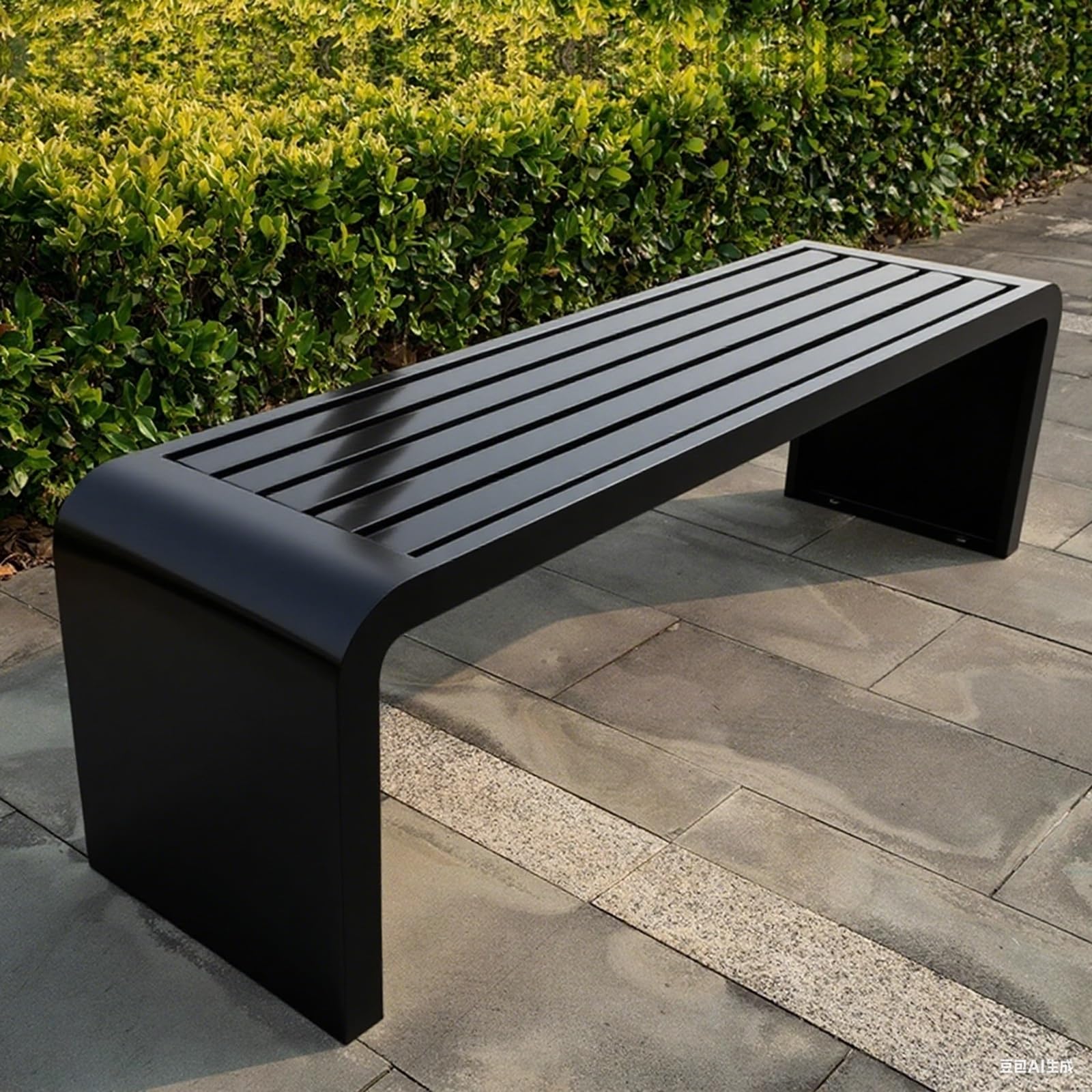 Banco de jardín de hierro galvanizado exterior resistente para patios