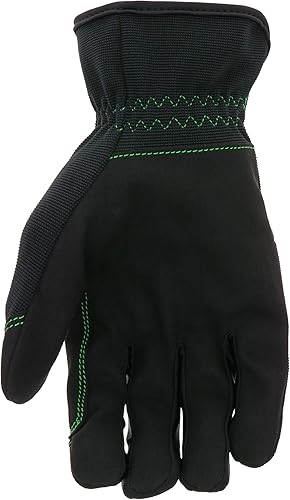 Miniatura 4 de John Deere JD86021-XL - Palma de cuero sintético para hombre, alta destreza, resistente a la abrasión, nudillos acolchados, negro, XL