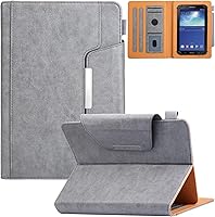Vista 10 de Funda universal para tablet de 7.0 pulgadas, piel sintética, con soporte de visión multiángulo, ranuras para tarjetas para Samsung Galaxy Tab A 7.0