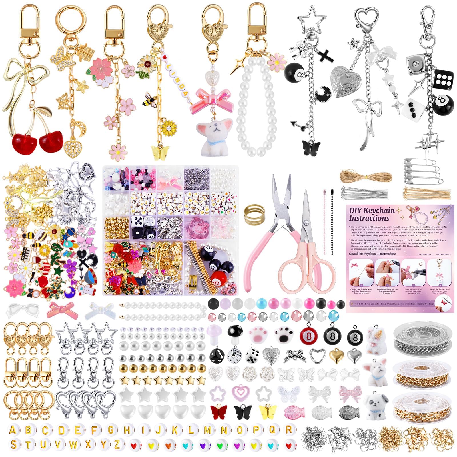 Wurosi 945PCS Bag Charm Kit Gold &amp; Silver,Bag Charm Craft Supplies