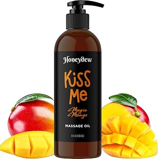 MapleHolistics Mango Sensual Massage Oil for Couples - Vegan Non-Greasy Tropical Full Body Oil with Sweet Almond for Date Night Moisturizer