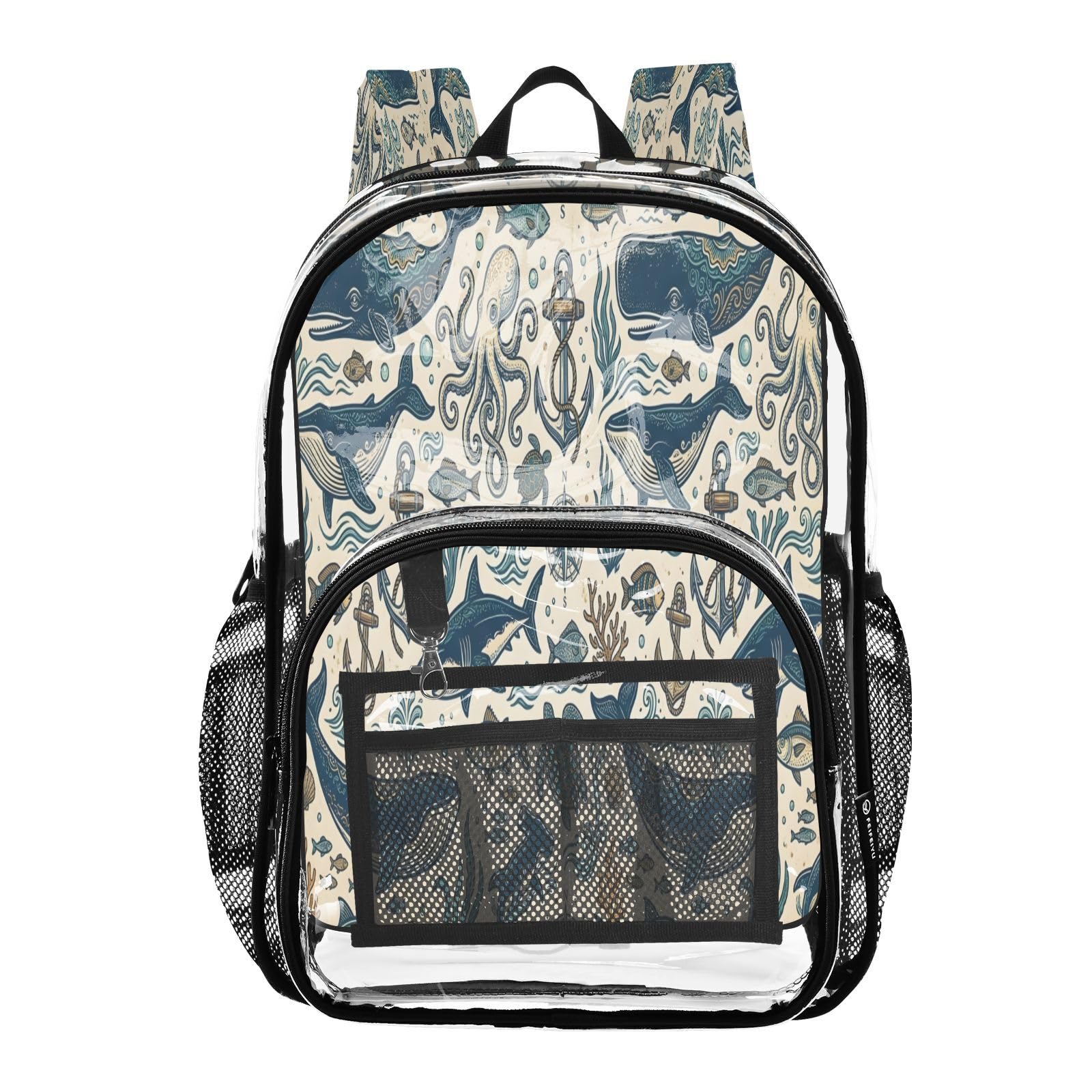 Mochila transparente para estadios y conciertos con compartimentos cómodos 8