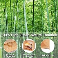 Vista 7 de Purbambo Caja de pan de bambú para encimera de cocina, doble capa Roll-top cajas de almacenamiento de pan conservador de alimentos con estante medio