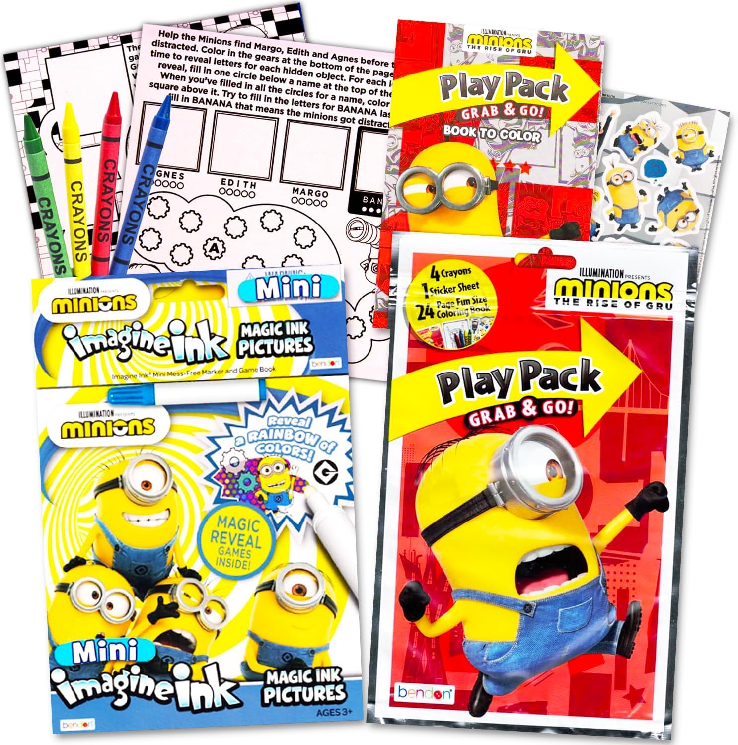 Minions Magic Ink Coloring Book and Play Set (Imagine Ink Book, Mess Free Marker and Play Pack)