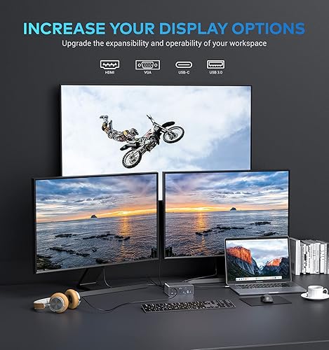 Miniatura 2 de UtechSmart - Estación de acoplamiento 19 en 1, monitor cuádruple, estación de acoplamiento USB C, adaptador HDMI USB C Hub Dock 3 para MacBook y