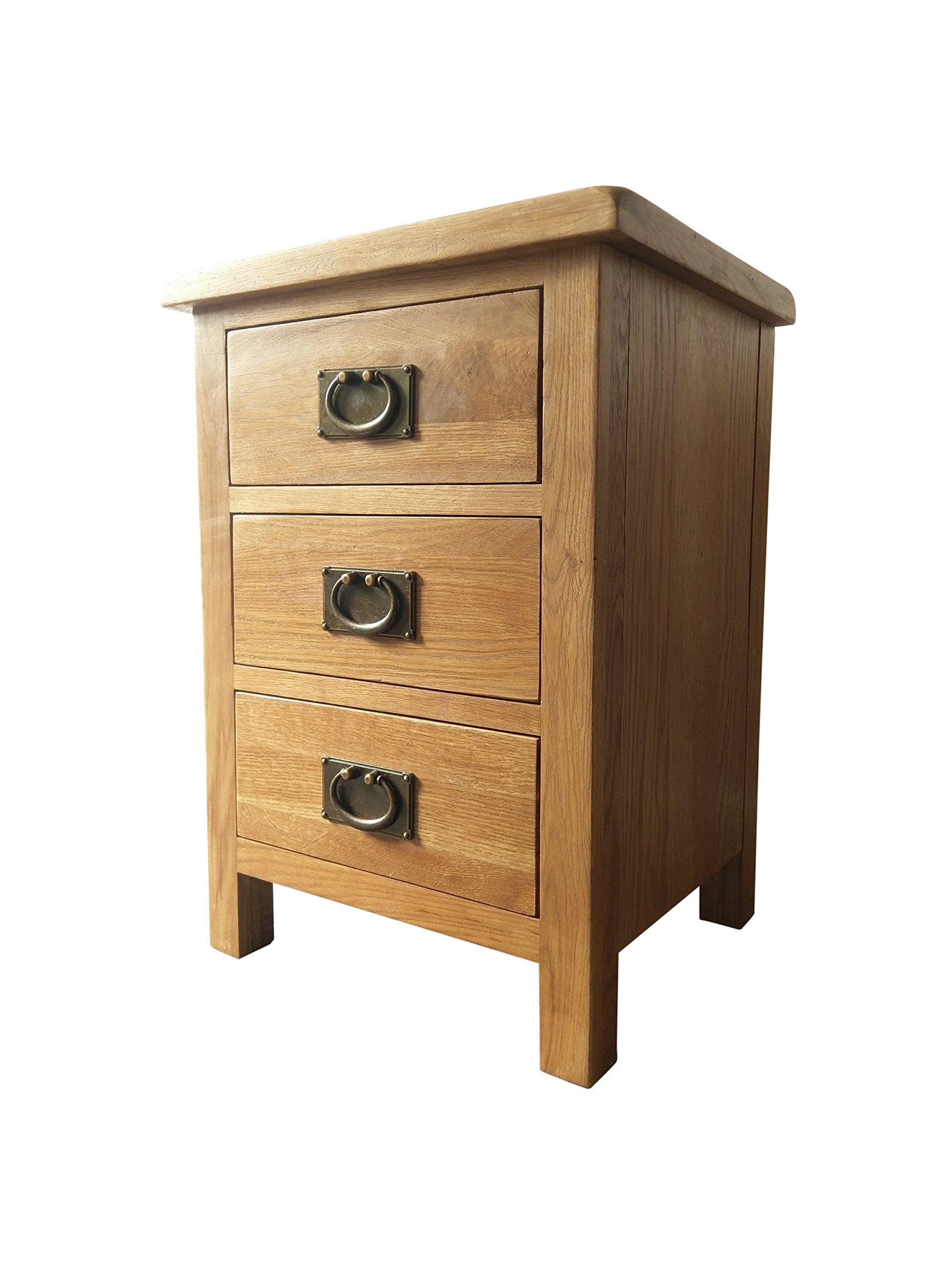 Furniture Octopus Baysdale 3 Drawer Rustic Oak Bedside