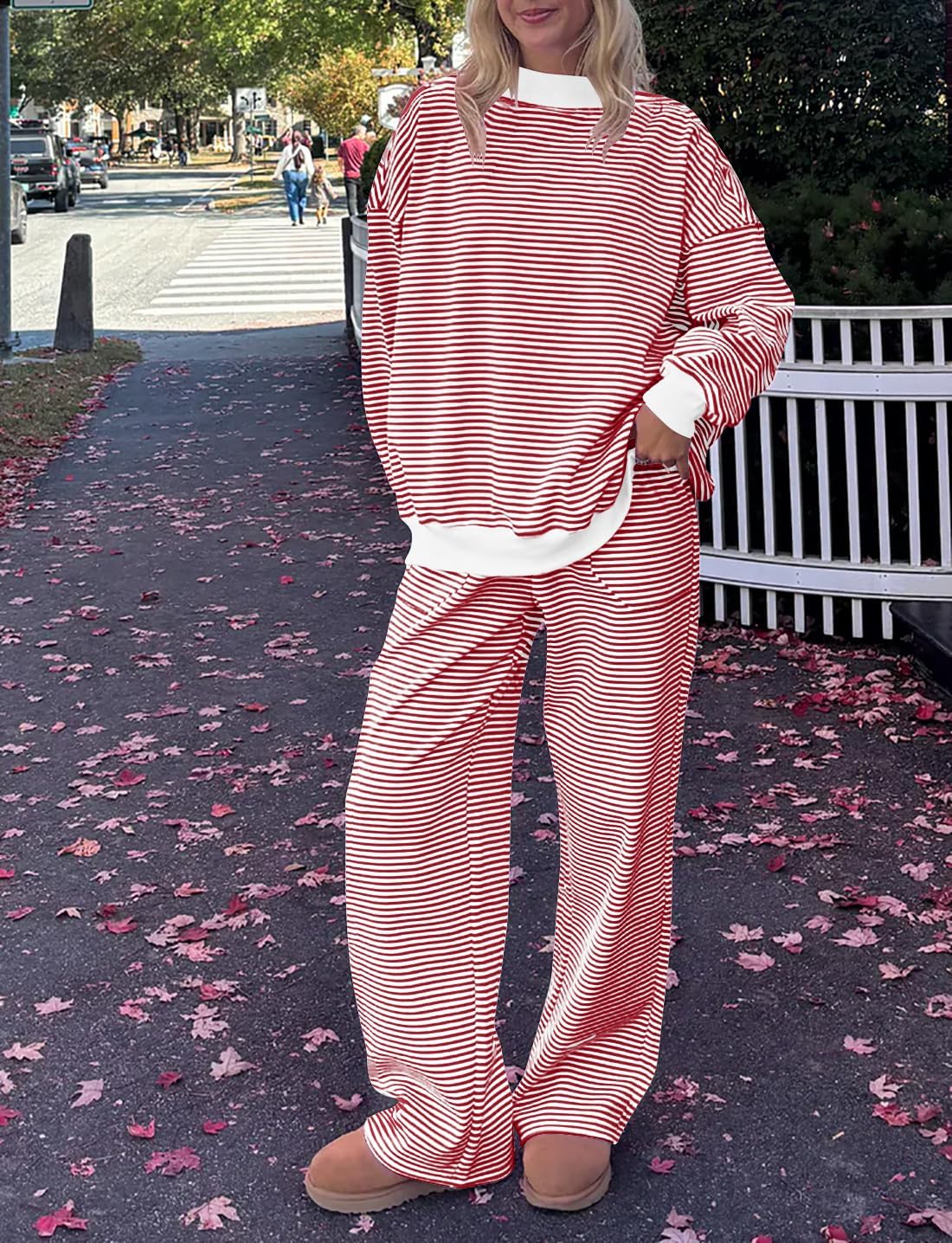 Women Oversized Mockneck Sweatshirt Striped Mock Neck Long Sleeve Pullover Sweatshirts Fall Winter Lounge Tops - Image 3