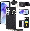 Galaxy A56 5G Case Notebook Type PU Leather Galaxy A56 5G Phone Case Back Cover Shoulder Strap Storage Pocket Protective Case with Finger Loop Stand Function Galaxy A56 5G Case Smartphone