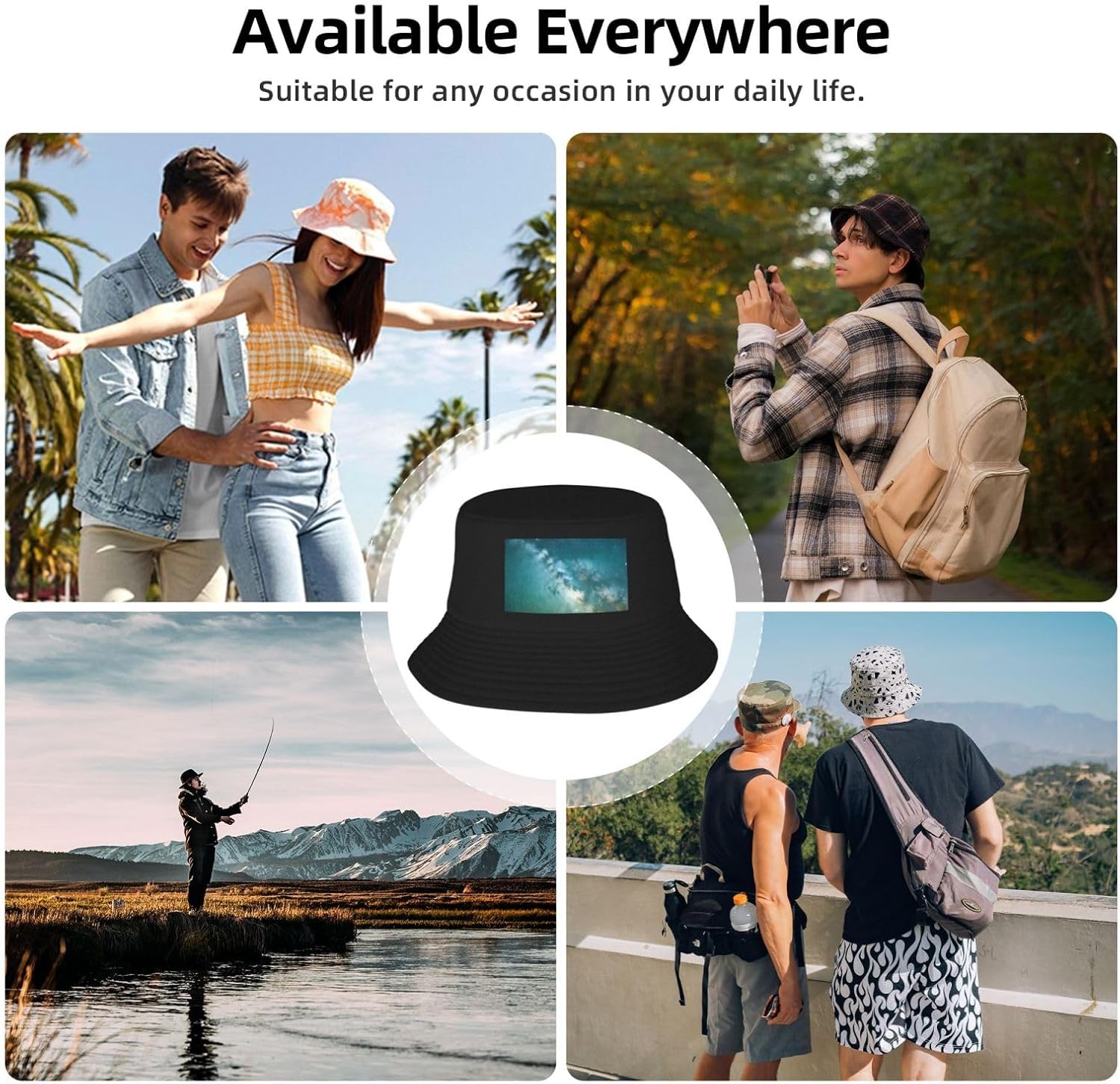Starry Night Sky Deep Outer Space Print Men Women Sun Hats for Wide Brim Uv Protection Fishing Hiking Outdoor Hats