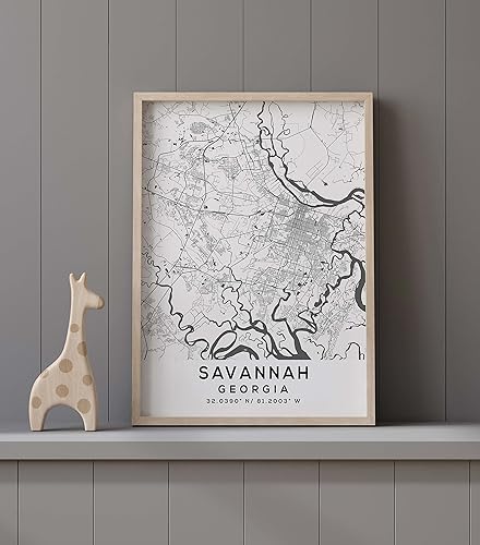 Miniatura 9 de Mapa de Savannah, Georgia, Light 2 (12x16)