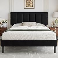 Vista 46 de VECELO Base de cama de tamaño individual con cajón de almacenamiento, base de cama de plataforma resistente con cabecera y fuerte soporte de Negro