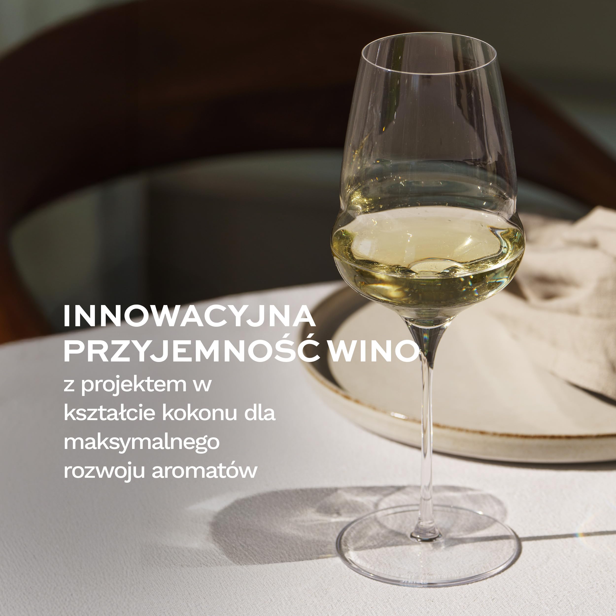 Stölzle Lausitz Kieliszki do Wina Białego Cocoon Zestaw 6 sztuk, 485 ml – Eleganckie Kieliszki do Wina Białego & Aperitifu – Kieliszki z Kryształu – Można Myć w Zmywarce