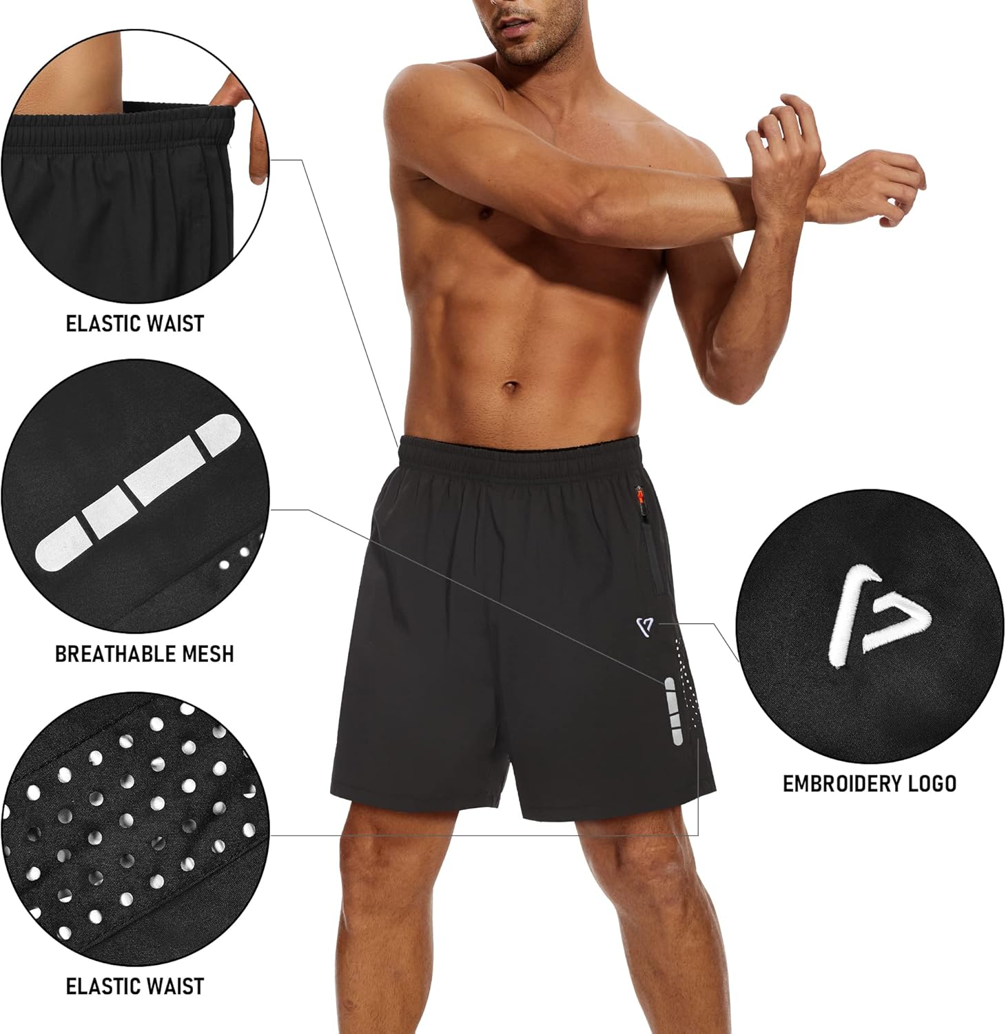 Miniatura 4 de FIONECA Mens Athletic Shorts Quick Dry, Lightweight Running Shorts for Men with Pocket Workout Gym Shorts for Men Training