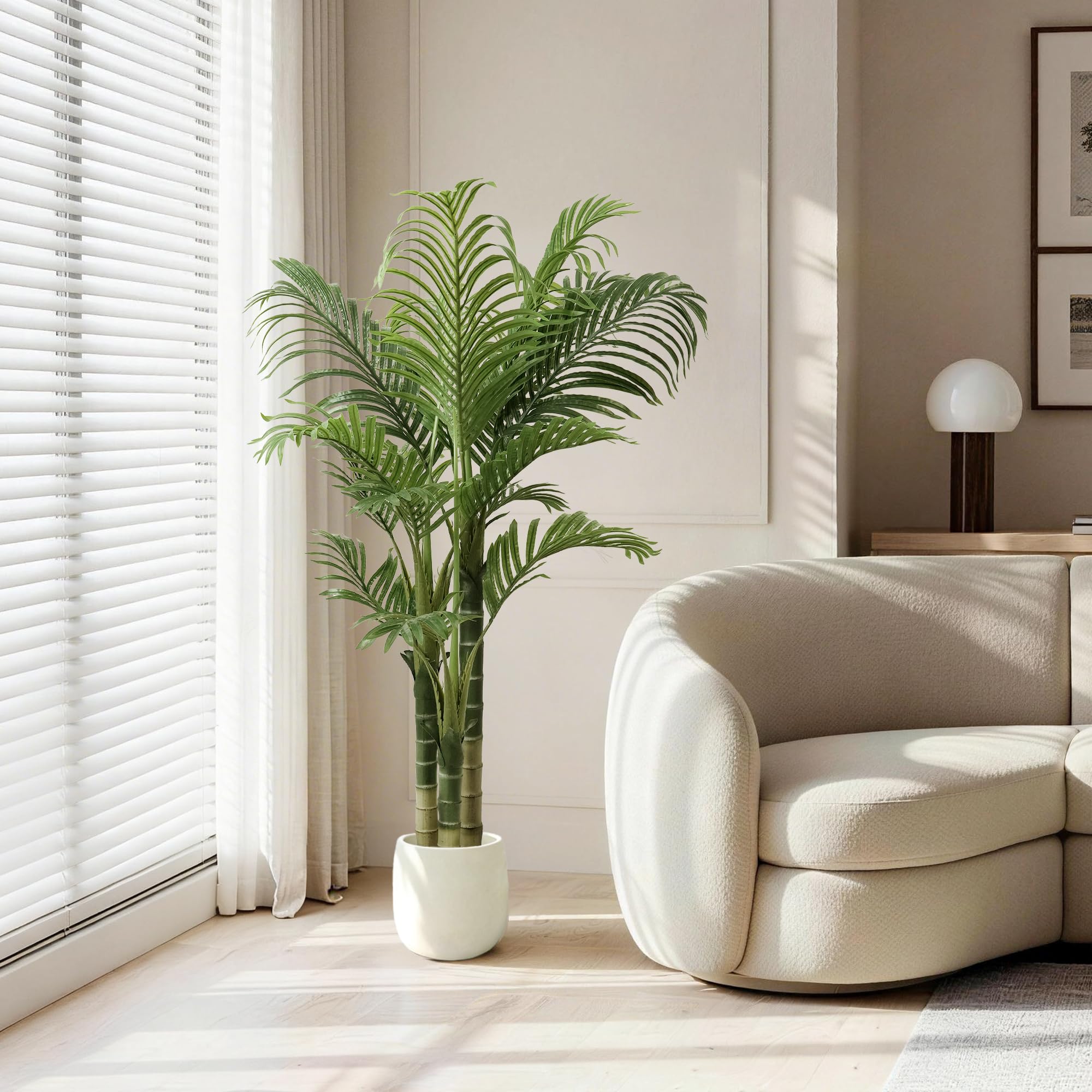 Palmier Artificiel, Grande Plante Artificielle Interieur Arbre Artificiel Exterieur Plante Fausse Tropicale en Pot, Décoration pour Salon, Jardin