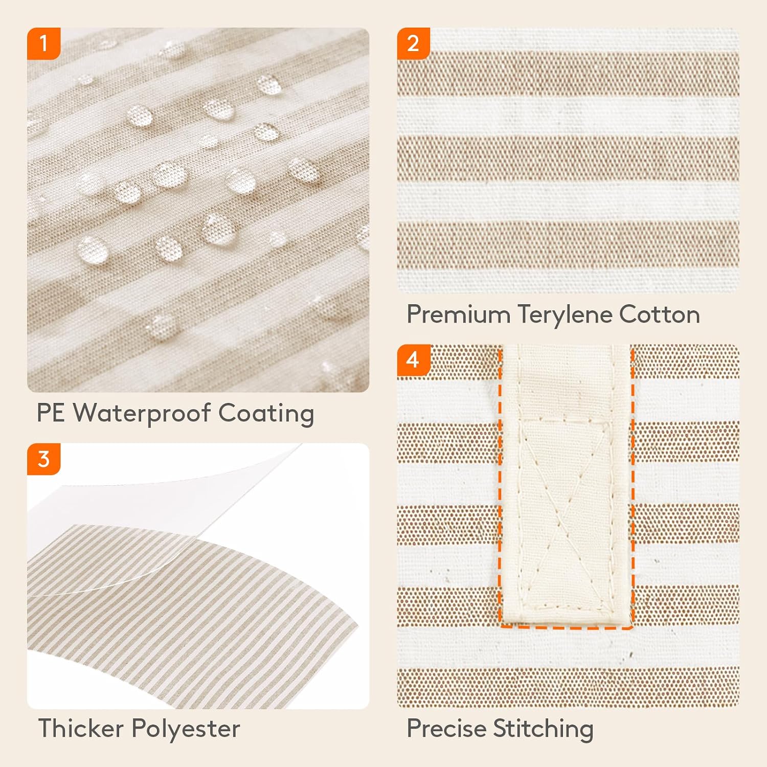  75L Large Laundry Baskets, Laundry Hampers Bags, 2 Pack, Beige thumbnail