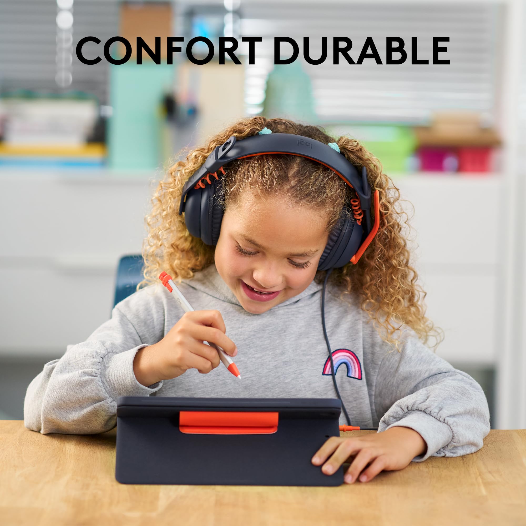 Logitech Zone Learn Casque Filaire avec Microphone pour Les élèves, Ajustement Confortable et réglable pour Les Enfants, Prise AUX 3,5 mm, pour Windows/MacOS/iPadOS/Android/Mobile - Over-Ear, Bleu