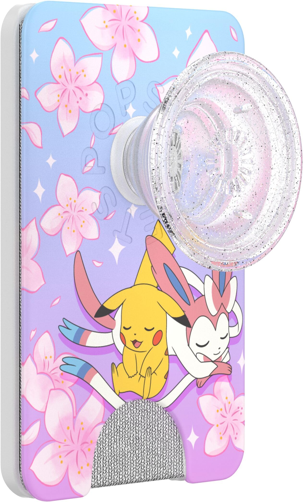 PopSockets Telefon-Geldbörse mit expandierendem Griff, Telefonkartenhalter, kabellos aufladbar, Geldbörse kompatibel mit MagSafe, Pokemon Fairy Type - Sakura Dreams | PopWallet, hält 3 Karten, magnetisch, abnehmbar, sicher, Pokemon, Gengar, Eevee, Ros