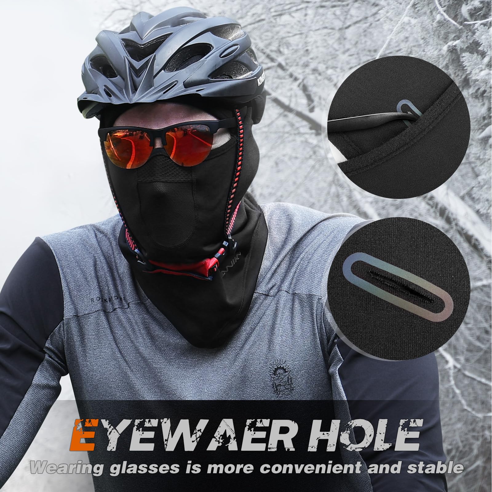 YANIKY Passamontagna Autunno Inverno Balaclava Maschera da sci per uomo e donna, antivento, calda, traspirante, per ciclismo, sci, moto, sport all'aria aperta