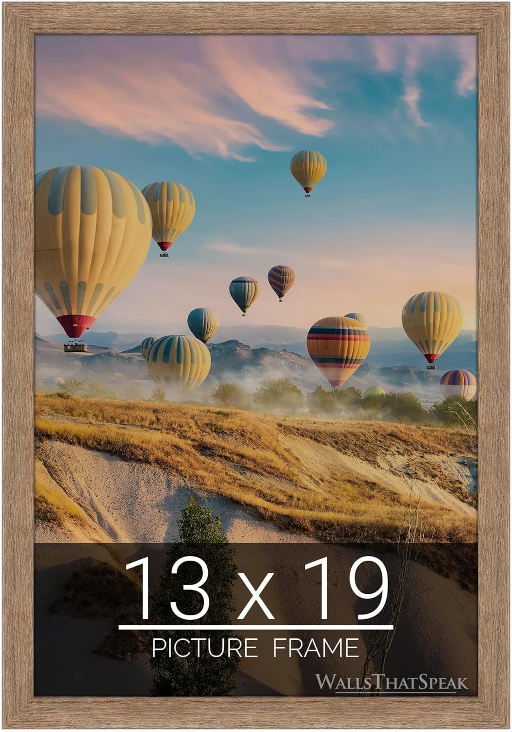 wallsthatspeak 13x19 Brown Barnwood Picture Frame for Puzzles Posters Photos or Artwork
