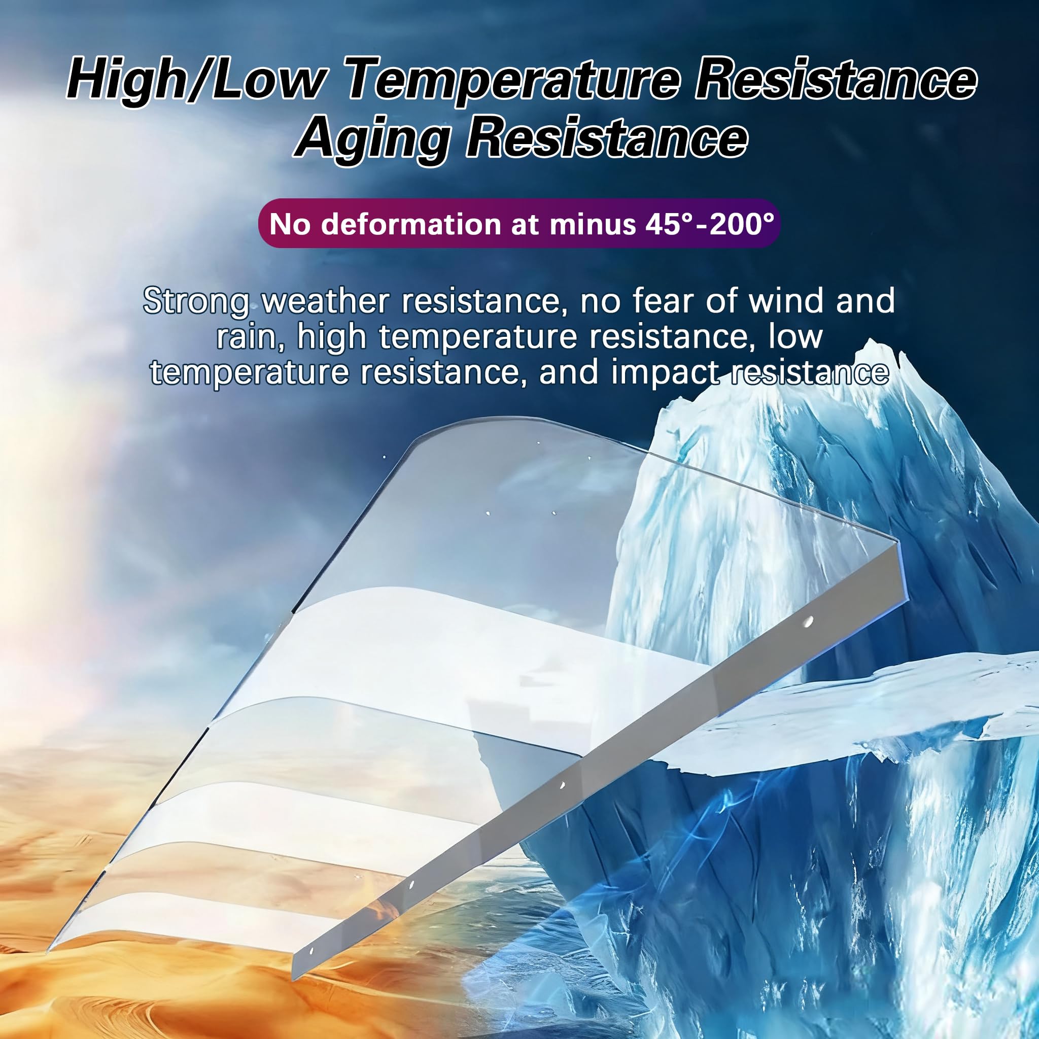 Pensilina Curva Trasparente in Policarbonato - Tettoia per Porta e Finestra, Copriporta Antipioggia, Resistente ai Raggi UV e Agenti Atmosferici, Spessore 3,5 mm 50x260cm