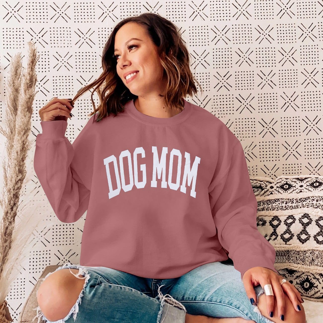 KNEYATTA Dog Mom Sweatshirt Women Dog Lover Sweatshirt Funny Graphic Fall Sweatshirts Mam Pullover Tops - Image 3