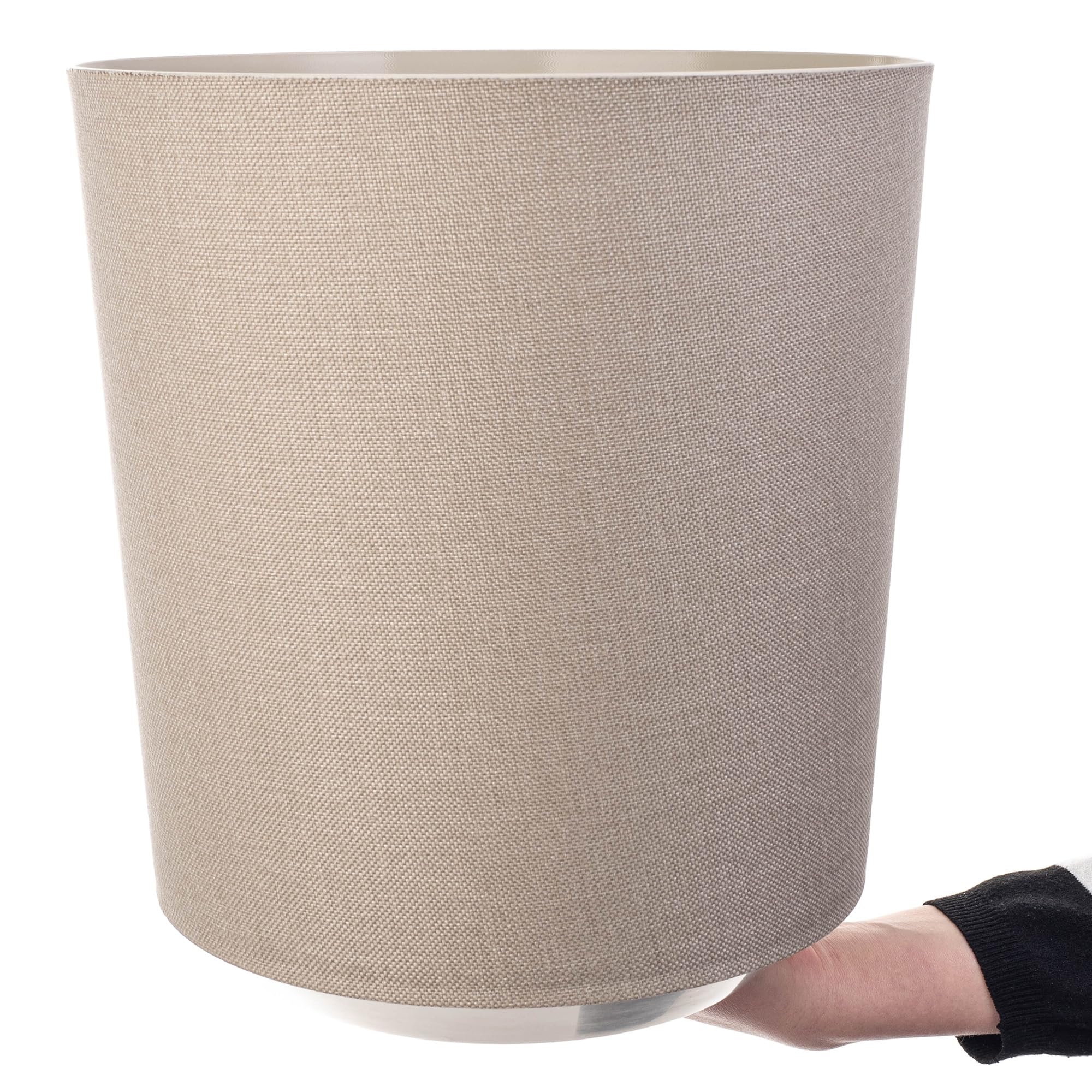 KADAX Vaso Rotondo In Plastica Effetto Tessuto - Diametro 30 Cm, Crema - Per Piante Da Interno Ed Esterno - 6