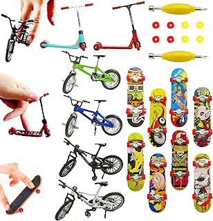 QXYOGO 14pcs Finger Skateboard Set with Mini Bike and Scoote