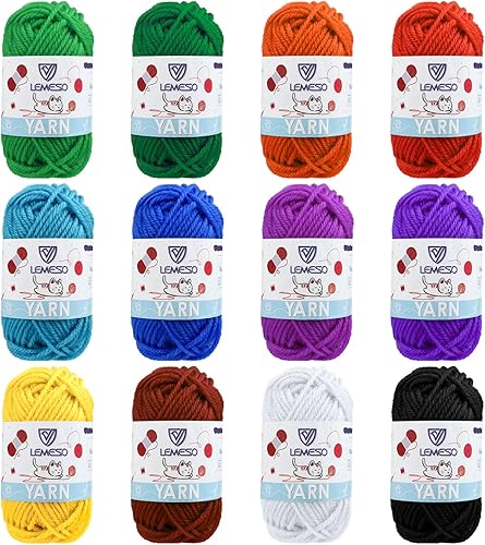 Yinsun 12 madejas de hilo acrílico, 12 colores para principiantes, mini hilo de ganchillo a granel para niños, manualidades de ganchillo para disponible en Yaxa Guatemala