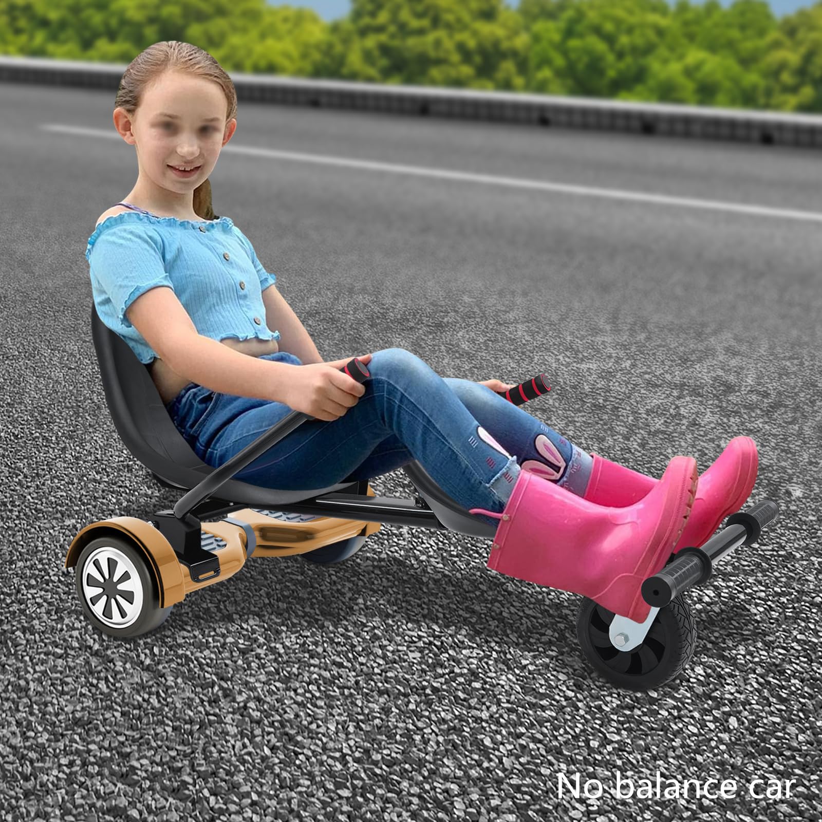 Hoverboard Sitz, Doppel-Personen-Balance-Roller, Verstellbarer Balancier-Roller für 6,5-10 Zoll, Universal Gokart-Zubehör für Kinder und Erwachsene