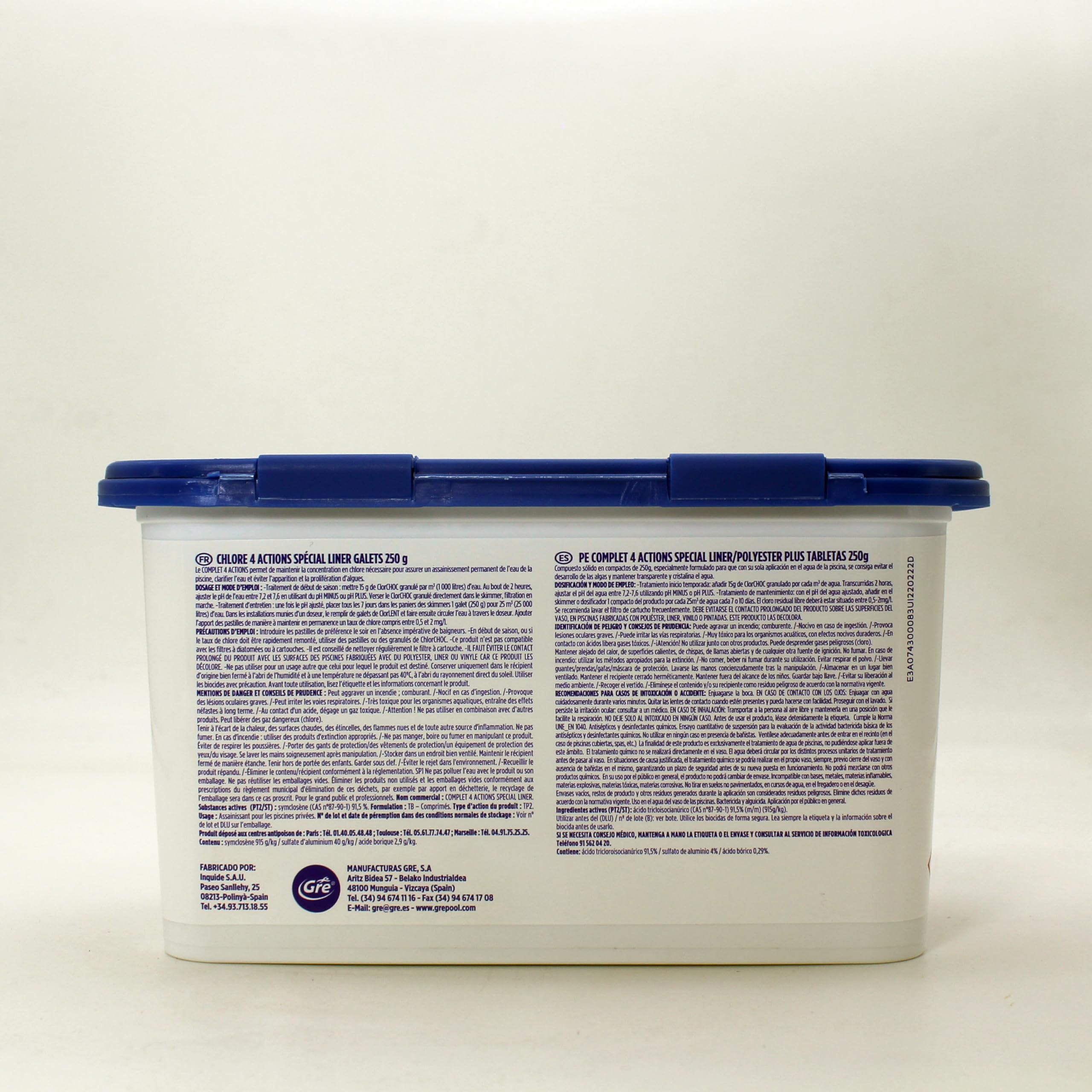 Oxígeno activo Gre en pastillas de 20 g – Oxi Lent 2,4 kg (1,2 x 2) + Dosificador flotante para piscina y spa hidromasaje