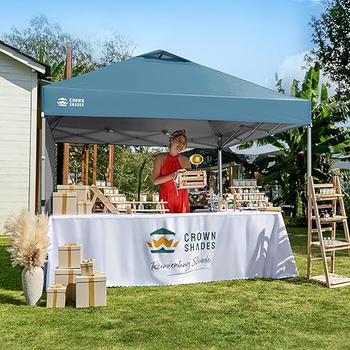 Miniatura 7 de CROWN SHADES - Toldo desplegable de 10 x 10 pies con 1 pared lateral, tienda de campaña de playa que se arma con solo presionar un botón, glorieta