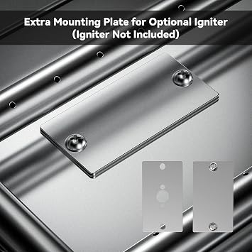 Skyflame Rectangular Stainless Steel Fire Pit Pan & Burner, 36 by 12-Inch | Drop-in, Burner Cover Included