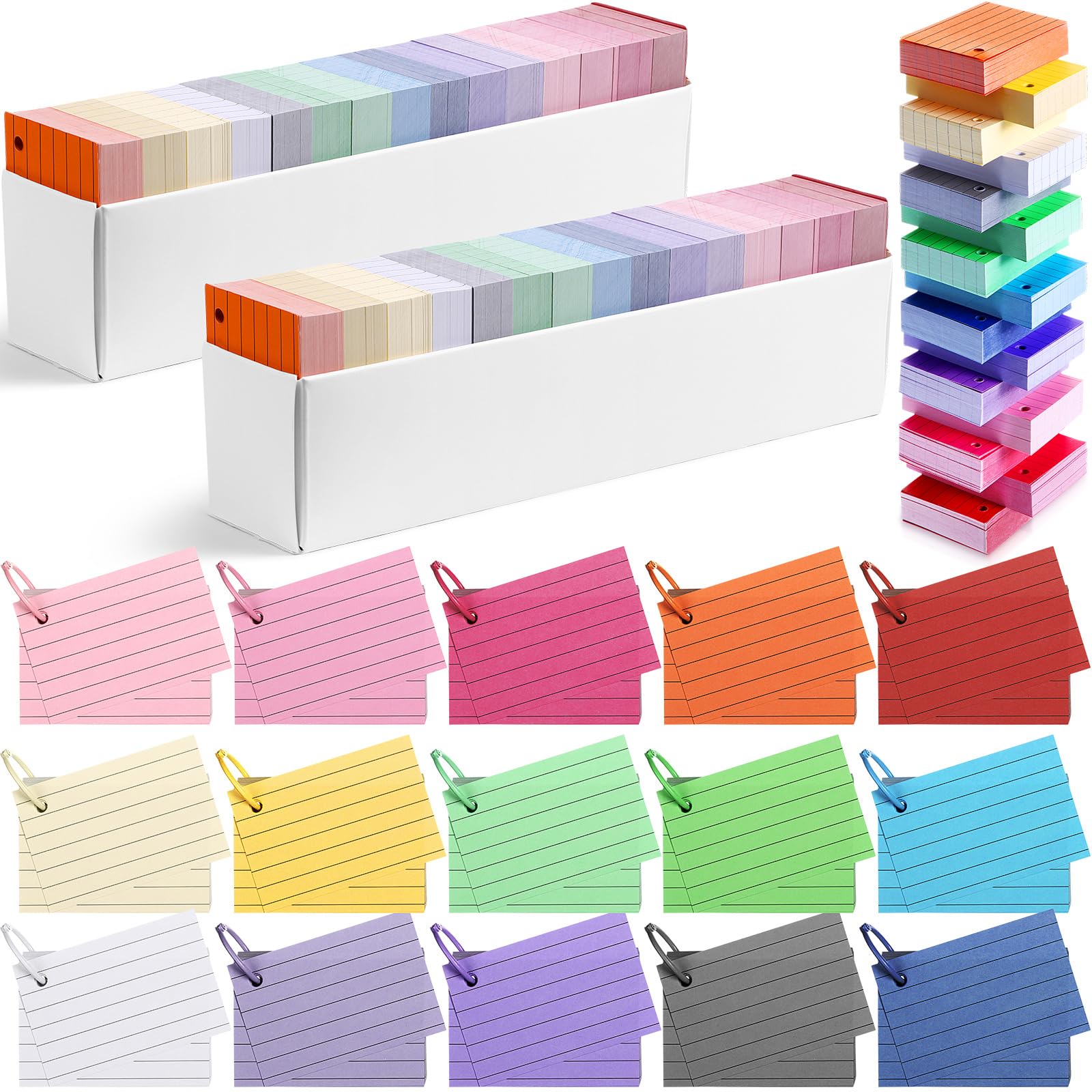 Amazon.com : Ctosree 3000 Pcs Colorful Index Cards 2