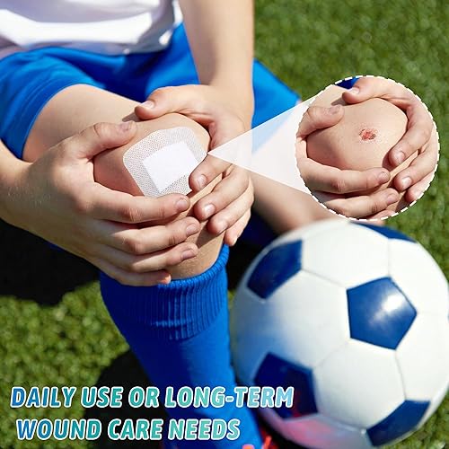 Miniatura 6 de 120 vendajes de isla de 4 x 4 pulgadas, gasa adhesiva para isla, vendaje para heridas, gasa impermeable con vendajes adhesivos, suave envueltos