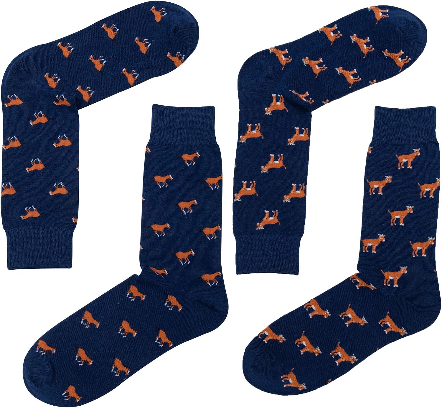 Horse Goat Farm Animal Lover Present for Him 2 Pack Socks Combo | Horse Pony Socks | Equestrian Rider | Horse Racing | Goat Animal Socks |Greatest of All Time Animal Lover | Groomsmen Wedding Bundle