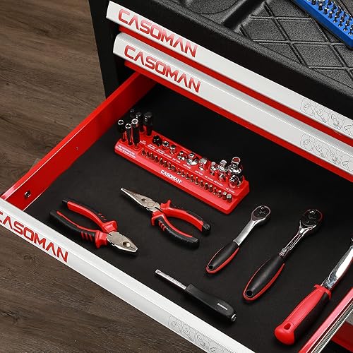 Miniatura 5 de CASOMAN Soporte magnético para accesorios de enchufe de 35 piezas, bandeja organizadora de herramientas magnética, sostiene brocas, adaptadores,