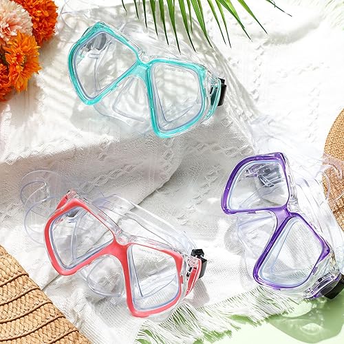 Miniatura 4 de Fabbay 3 gafas de natación con cubierta para la nariz, gafas de natación para adultos, esnórquel, paquete de gafas de natación para jóvenes, hombres