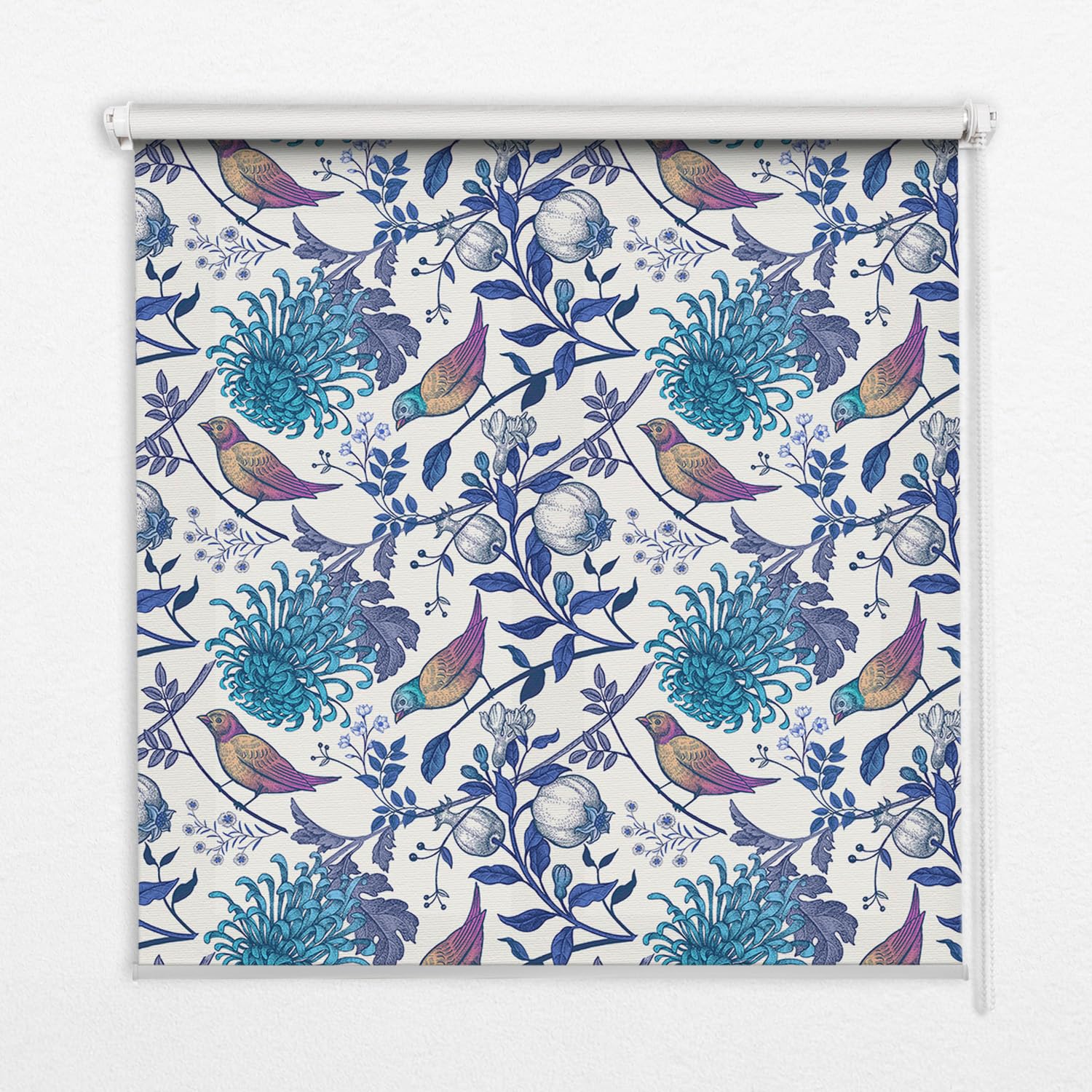 Store enrouleur perméable 140x240cm créez une ambiance sereine au salon fleurs d'arbre bleu