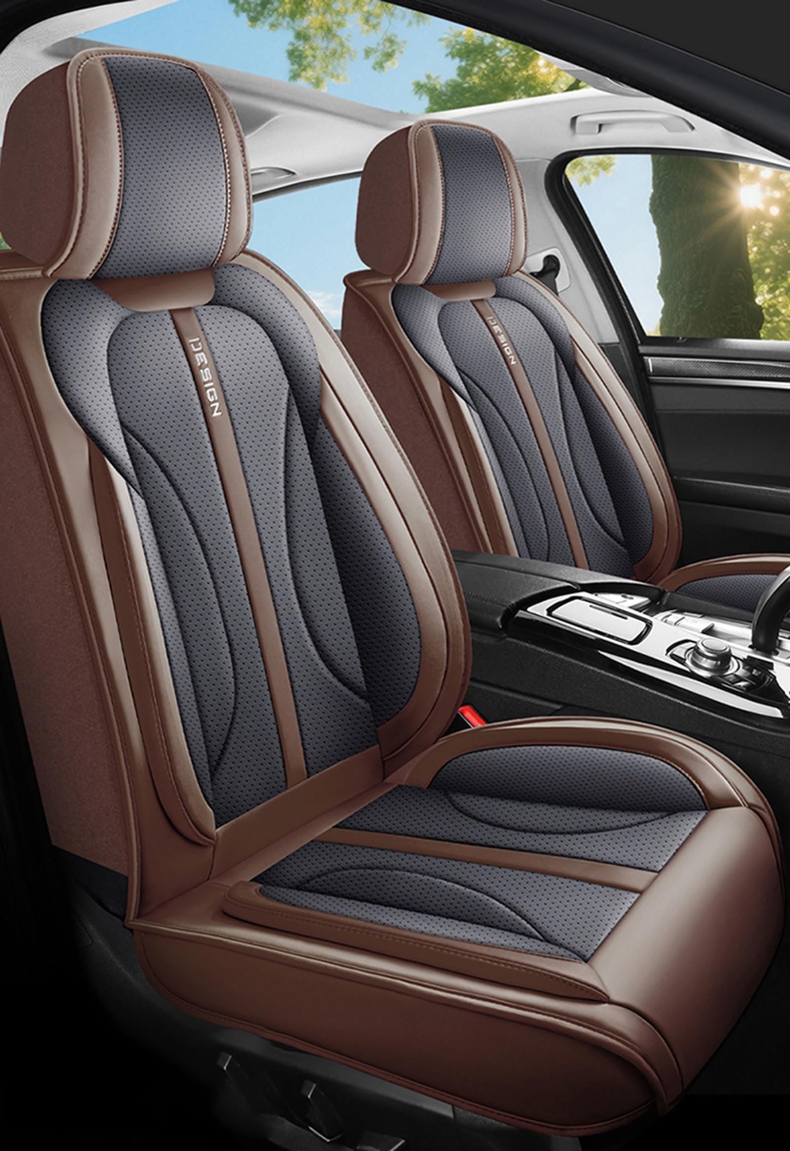 IUYIXWFP Car Seat Covers,Universal Fit for Most Cars,SUV,Sedans and Pick-up Trucks,Automotive Leather Vehicle Cushion Covers,D