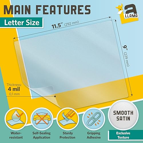 Vista 19 de Hojas de laminación autoadhesivas, 9 x 12 pulgadas, 4 mil de grosor, adecuadas para hojas de laminación autosellantes de tamaño carta, 8.5 x 11
